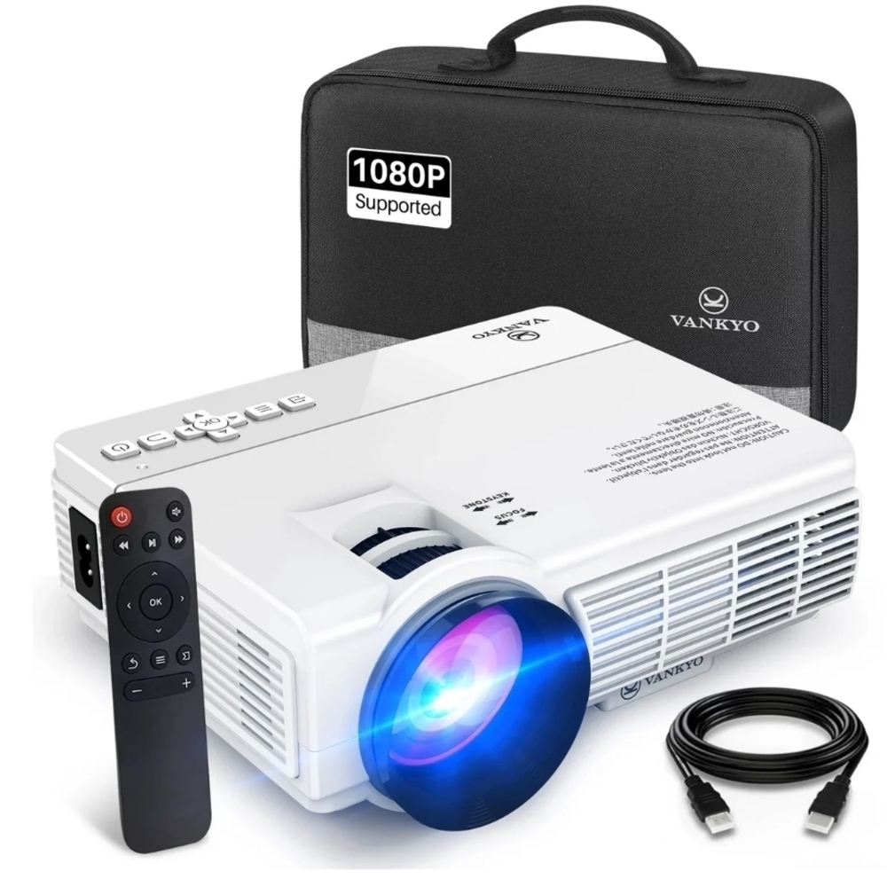 Vankyo White Portable Projector with Remote